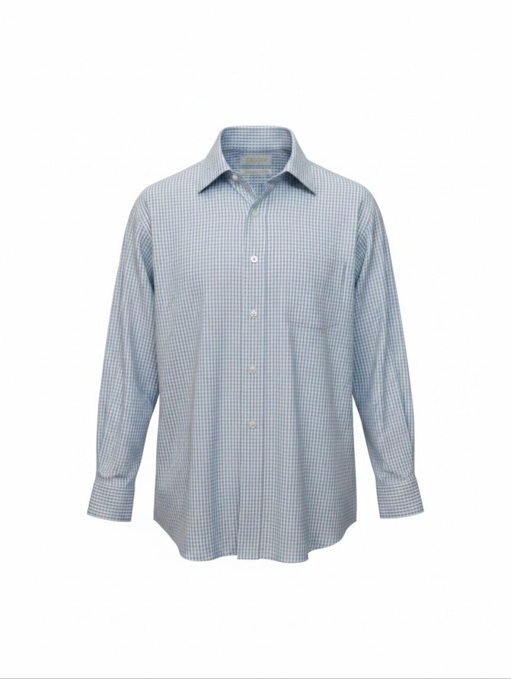 Roundtree & Yorke Men's Blue Checkered Shirt, buisiness, Button Down. Layering